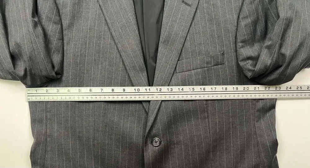 Lauren Ralph Lauren Gray Pinstripe 2-Button Wool Blazer Size 44S